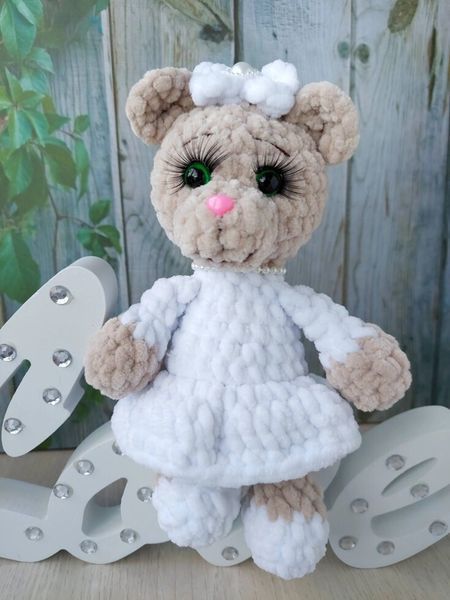 Игрушка детская мягкая, ручной работы, Мишутка, 19 см 210 фото