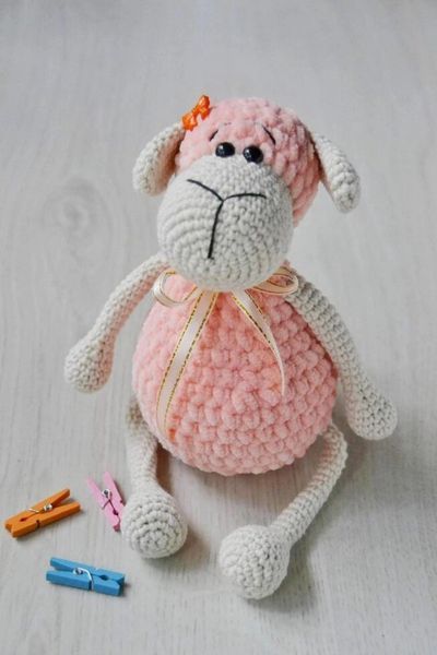 Мягкая детская игрушка, ручная работа, Овечка, 20 см 228 фото