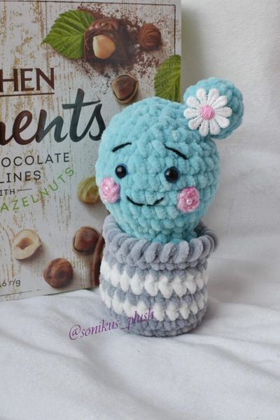 Игрушка мягкая, ручной работы, детская Кактус (игольница), 13-14 см 223 фото