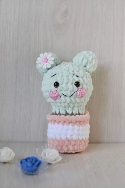 Игрушка мягкая, ручной работы, детская Кактус (игольница), 13-14 см 223 фото